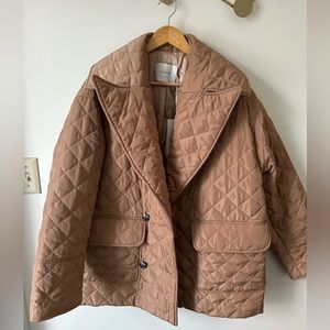 munthe women’s quilted brown coat 36 nwt